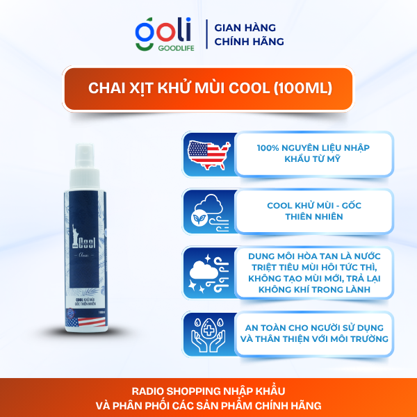 Chai xịt Cool khử mùi không gian 100ml